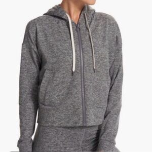 Vuori Granite Cropped gray Full Zip Hoodie jacket